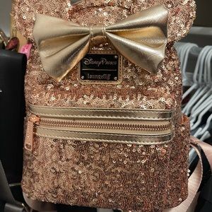 Rose Gold Disney Parks Loungefly backpack